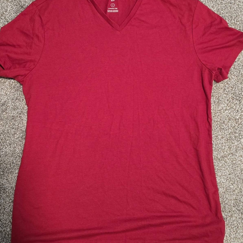 Goodfellow & Co Red V-Neck Men's Shirt